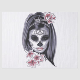 Papel De Seda Flores de Maquiagem de Rosto de Menina das Hallowe