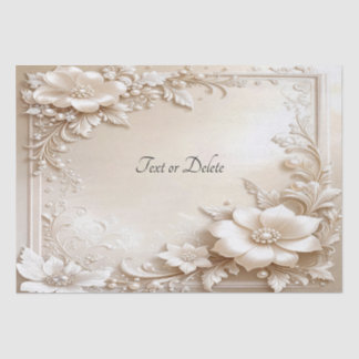 Papel de Seda Flores de Marfim