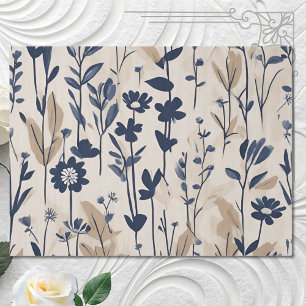 Papel De Seda Flores de margarida azul-Marinho-escura