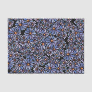 Papel De Seda Flores de margarida roxas