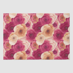 Papel De Seda Flores De Mola Rosa Pintadas, Vibrantes, De Cores 