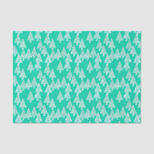Papel De Seda Flores de Natal modernas - verde-marinho