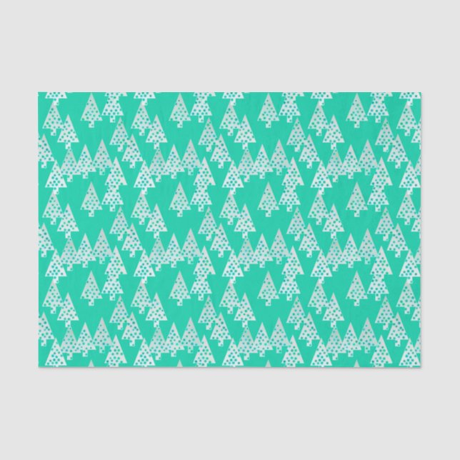 Papel De Seda Flores de Natal modernas - verde-marinho (Frente )