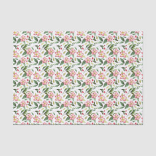 Papel De Seda Flores de Natal Verdes Rosa Aquarelas
