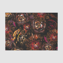 Papel De Seda Flores de Outono do Jardim Escuro Casamento de Out