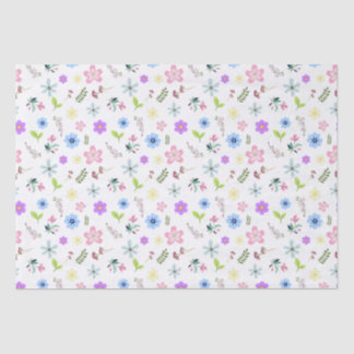 Papel De Seda Flores de primavera coloridas