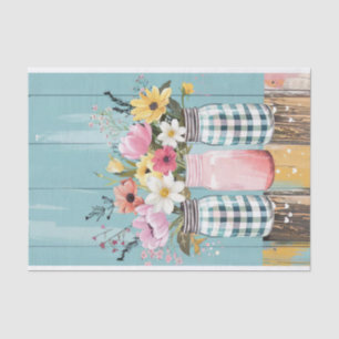 Papel De Seda Flores de primavera na desacoplamento de jarros de