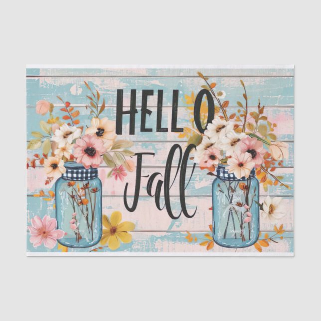 Papel De Seda Flores de Queda na Dissociação dos Jars Mason (Frente )