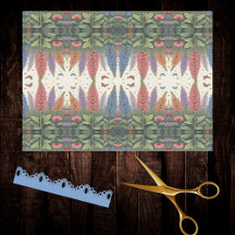 Flores de Tremoço em Borboletas Padrão de Vintagem