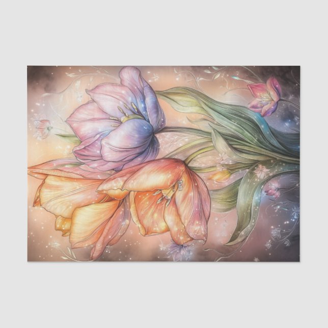 Papel De Seda Flores de Tulipas (Frente )