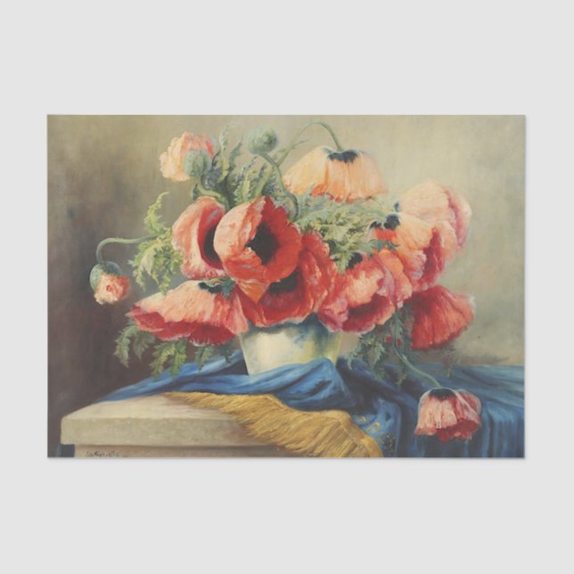 Papel De Seda Flores de Vida Contínua Populações Florais Descama (Frente )