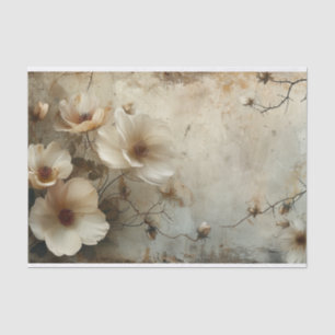 Papel De Seda Flores deliciosas em fundo angustiado