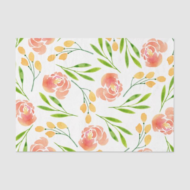 Papel De Seda Flores (Design 45 Série Amarelo/Laranja) (Frente )