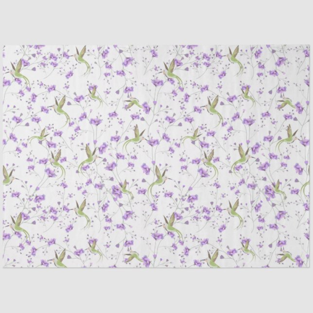 Papel De Seda Flores e Aves Humedeiras (Frente )