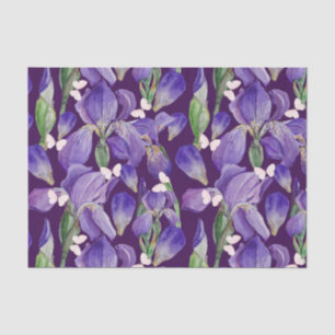 Papel De Seda Flores e Borboletas Roxas Vibrantes