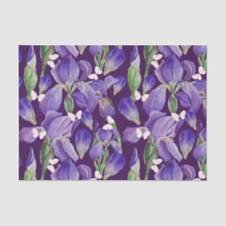 Papel De Seda Flores e Borboletas Roxas Vibrantes