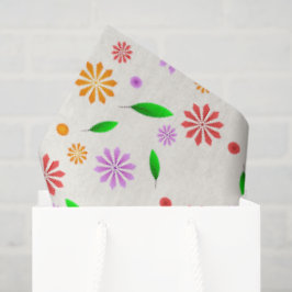 Papel De Seda Flores e Folhas Vibrantes da Primavera