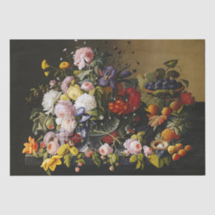 Papel De Seda Flores e Frutas de Vintage Stress Life
