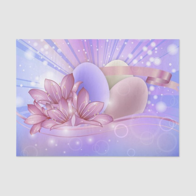 Papel De Seda Flores e ovos de Páscoa (Frente )