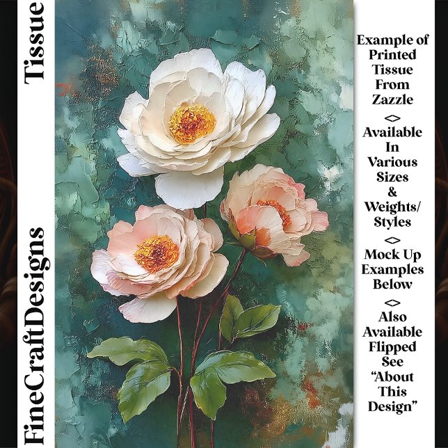 Papel De Seda Flores em Estilo Peônia Texturizado com Impasto DV (Criador carregado)