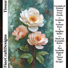 Papel De Seda Flores em Estilo Peônia Texturizado Impasto DV4R D