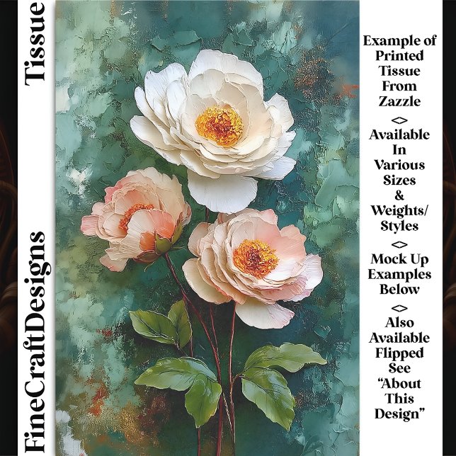 Papel De Seda Flores em Estilo Peônia Texturizado Impasto DV4R D (Criador carregado)