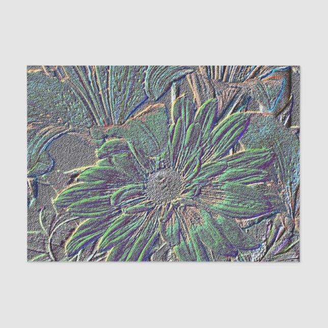 Papel De Seda Flores em relevo (Frente )