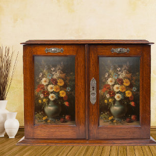 Papel De Seda Flores em uma desvinculação de pintura a óleo de v