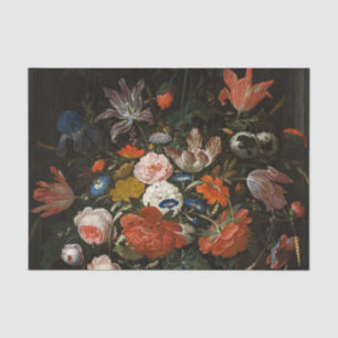 Papel De Seda Flores em Vaso de Vidro por Abraham Mignon