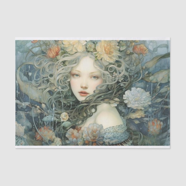 Papel De Seda Flores Encharcadas (Frente )