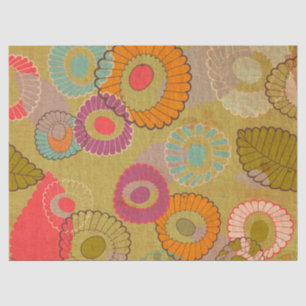 Papel De Seda Flores florais coloridas retros boémias de Boho