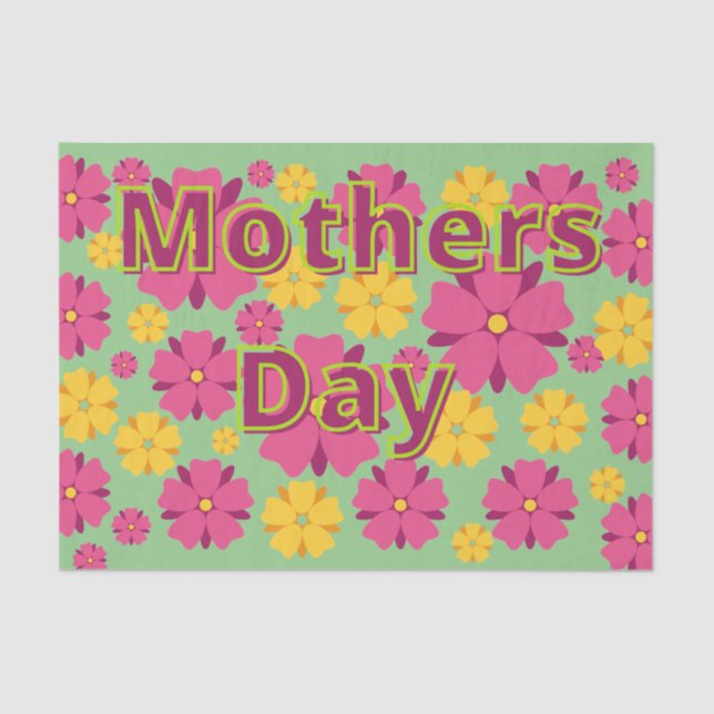 Papel De Seda Flores gloriosas dias de as mães (Frente )