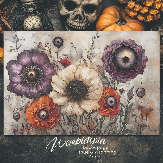 Papel De Seda Flores Góticas com Decoupage Púrpura e Laranja de  (Criador carregado)