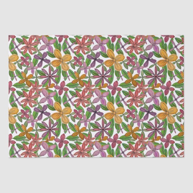 Papel De Seda Flores Grandes excelentes (Frente )