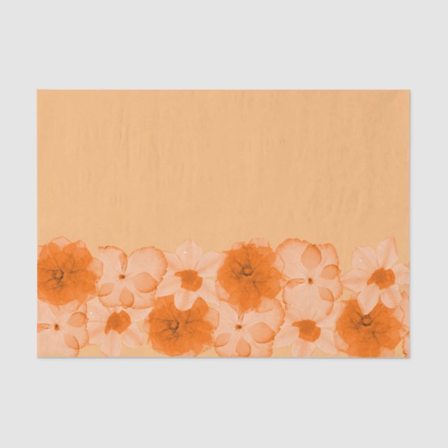 Papel De Seda Flores Laranja (Frente )