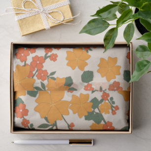 Papel De Seda Flores Laranja, Padrão Floral, Padrão De Flores