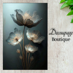 Papel De Seda Flores Luminosas Translúcidas Decoupage