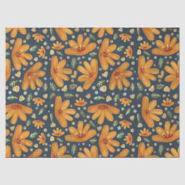 Papel De Seda Flores Luxuosas Amarelas