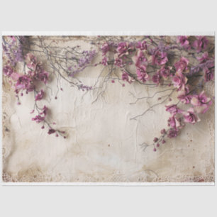 Papel De Seda Flores Magenta Shabby Chic, renda & mix mídia