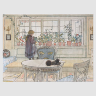 Papel De Seda Flores no muro de Carl Larsson