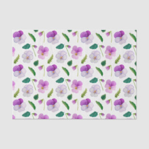 Papel De Seda Flores Pansy e Folhas Florais
