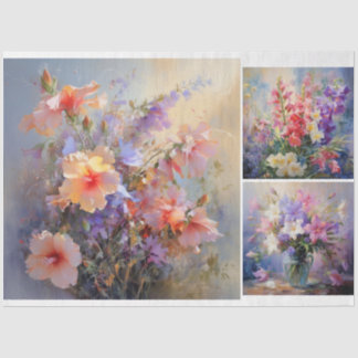 Papel De Seda Flores pintadas