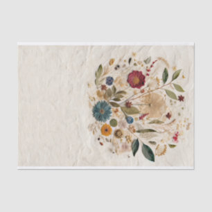 Papel De Seda Flores Prensadas Jardim Caprichoso Casamento Boêmi