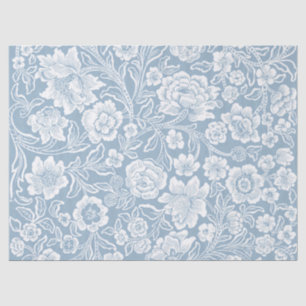 Papel De Seda Flores Retiradas À Mão,Cinzas Azuis Arte Botânica