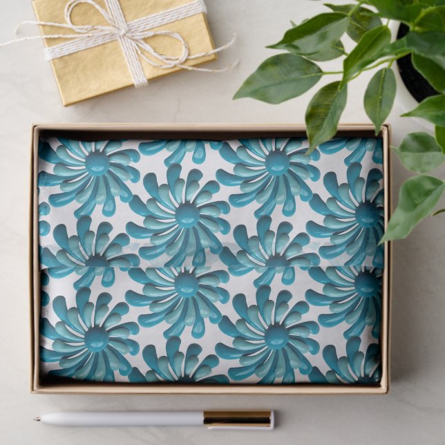 Papel De Seda Flores Retro MOD - Jardim de Primavera Verão MCM (Presente)