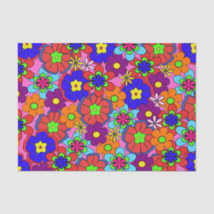 Papel De Seda Flores retros do hippy