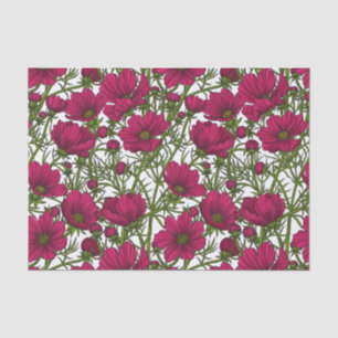 Papel De Seda Flores rosa Cosmos