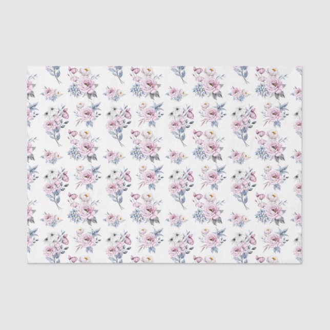 Papel De Seda Flores Rosa (Design 22 Série Rosa) (Frente )