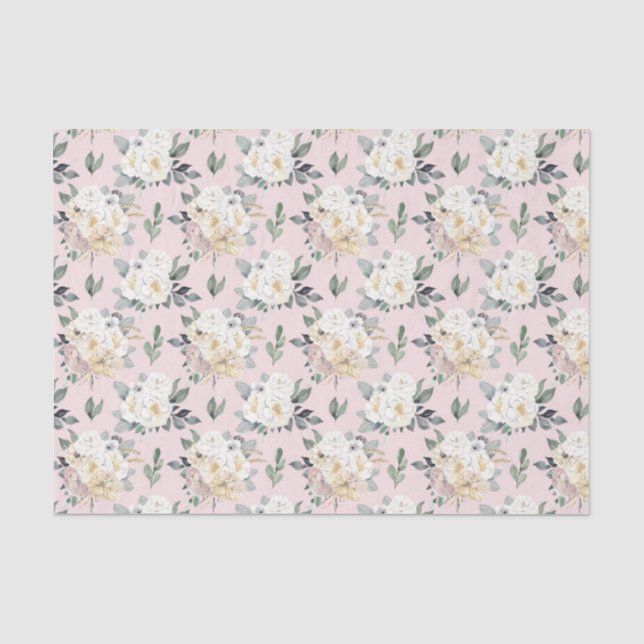 Papel De Seda Flores Rosa (Design 26 Série Rosa) (Frente )