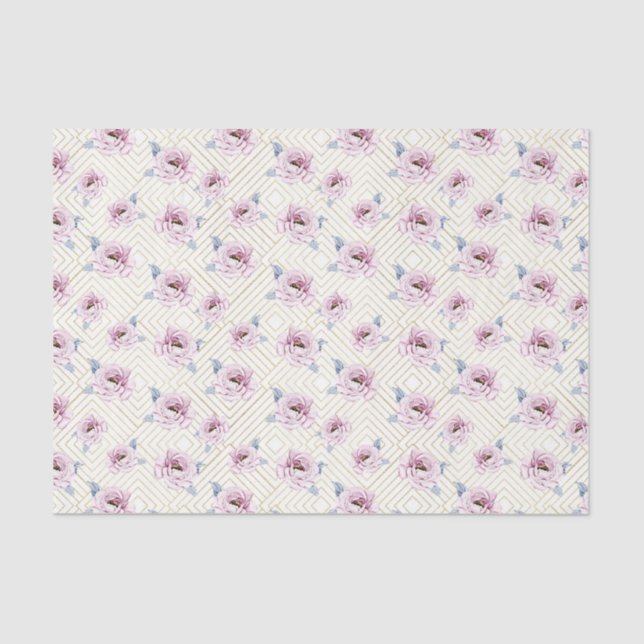 Papel De Seda Flores Rosa (Design série 76 rosa) (Frente )